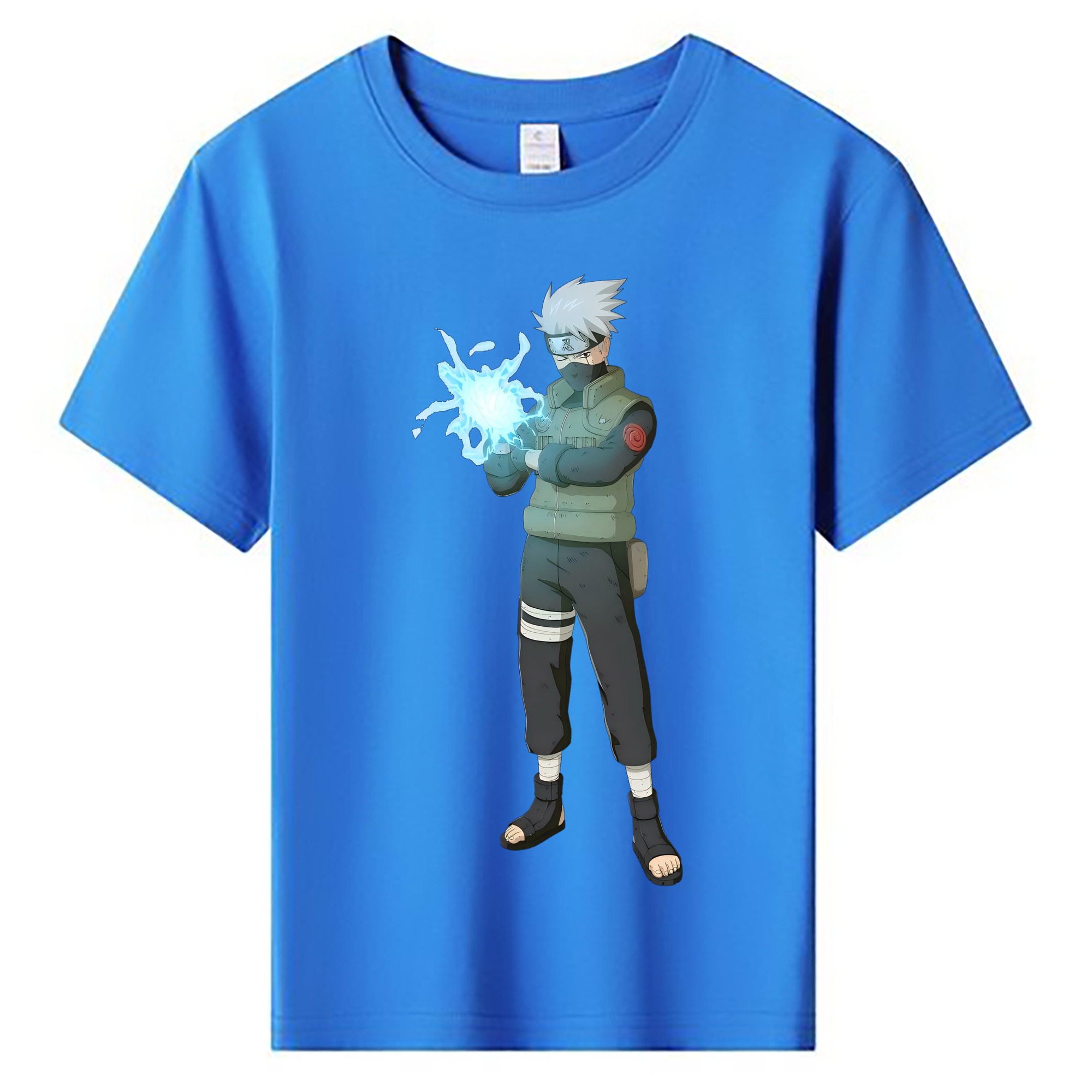 （画像用） NARUTO -ナルト- はたけ カカシ Hatake Kakashi 綿100％キッズTシャツ（フロントプリント）